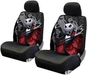 img 3 attached to 🎃 New Plasticolor 11 Pc Nightmare Before Christmas Jack Skellington Ghostly Car Truck SUV Seat Covers Floor Mat Bundle Set + Little Tree Air Freshener - Yupbizauto