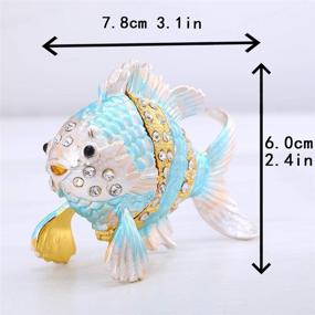 img 3 attached to 🐠 YU FENG Crystals Bejewelled Cute Goldfish Jewelry Trinket Box: A Collectible Animal Figurine with Tiny Storage for Treasured Jewels