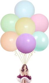 img 4 attached to 🎈 IN-JOOYAA 36 Inch Big Round Balloons 7 Pack: Macaron Assorted Colors Thick Giant Balloons - Perfect for Party Decorations!