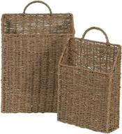 🧺 convenient storage solution: household essentials ml-5613 seagrass wall basket set - brown (2 piece) logo