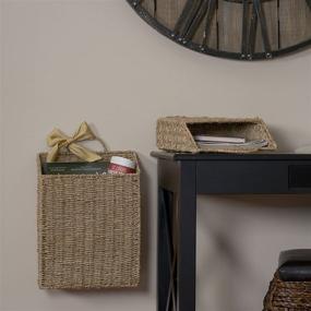 img 3 attached to 🧺 Convenient Storage Solution: Household Essentials ML-5613 Seagrass Wall Basket Set - Brown (2 Piece)