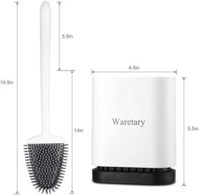 img 3 attached to 🚽 Waretary Toilet Brush Cleaning Silicone Bristles with Ventilated Quick-Drying Base - Includes 32pcs Sticky Hooks Combo - White