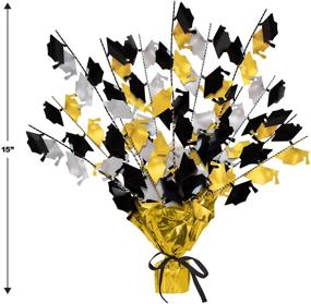 img 2 attached to 🎓 Beistle 2 Piece Metallic Plastic Graduate Cap Gleam ‘N Burst Table Centerpieces - Graduation Party Decoration, Black/Gold/Silver, 15 Inch