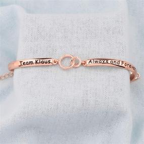 img 1 attached to 🧛 Vampire Diaries Inspired Jewelry - POTIY Team Klaus Elijah Rebekah Always and Forever Bracelet for Women and Girls, Perfect Gift for Vampire Fans