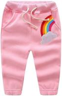 cozy littlespring boys girls cotton pants: warm fleece lined drawstring sweatpants logo