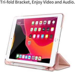 img 1 attached to 📱 INFILAND iPad 9th Gen 2021 Case with Pencil Holder, Compatible with iPad 8th Gen 2020 & iPad 7th Gen 2019, Rose-Gold Color, iPad 10.2 2019/2020/2021 Case