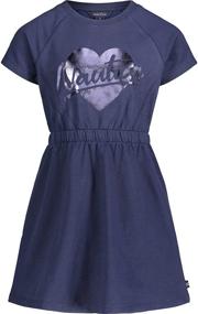 img 1 attached to Nautica Girls' Short Sleeve Stripe Fashion 👗 Dress: Chic and Comfortable Dress for Little Fashionistas