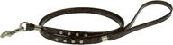 evans collars jeweled flat brown logo