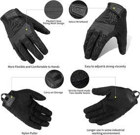 img 2 attached to 🧤 Tactical Gloves for Motorcyclists and Shooters - Full Finger, Touch Screen Compatible - Top Military Gear