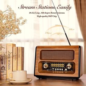 img 1 attached to 📻 PRUNUS J-199 Retro AM FM Shortwave Radios with Bluetooth Speaker: Best Reception, Battery Operated Portable Transistor Radio with 3-Way Power Sources, AUX TF Card USB Disk MP3 Player