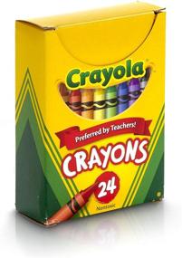 img 2 attached to 🖍️ Набор стандартных восковых мелков Binney & Smith Crayola, коробка с подъемной крышкой, разноцветные мелки, набор из 24 шт.: Яркие креативные инструменты для бесконечных художественных возможностей