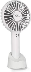 img 4 attached to 🌬️ SkyGenius Portable Handheld Fan: Stay Cool Anywhere with 2600mAh Rechargeable Battery/USB Operation – Perfect for Home, Office, Outdoors, and Travel (White)