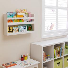img 2 attached to 📚 Versatile White Floating Wall Shelf: Ideal for Nursery, Kids, Bathroom, and Kitchen Organization - Brightmaison Totis Shelf 24