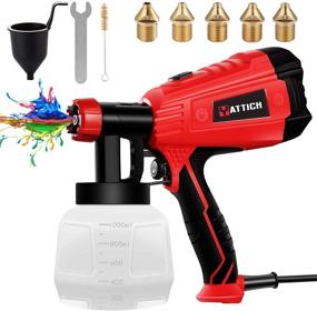 img 4 attached to 🎨 YATTICH High Power HVLP Spray Gun, YATTICH Paint Sprayer, with 5 Copper Nozzles & 3 Patterns, Easy to Clean, Ideal for Furniture, Fence, Car, Bicycle, Chair etc. Model: YT-191