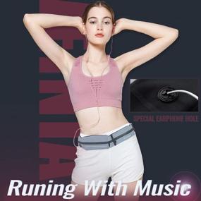 img 2 attached to 🏃 GothicBride Water Resistant Reflective Running Belt Waist Pack for Women & Men - Adjustable Sport Fanny Pack for All Phones (iPhone, Android, Windows) - No-Bounce Runner Pouch Belt