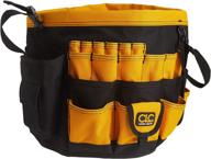 🔧 clc custom leathercraft 4122 in & out bucket, 61 pocket, black and yellow logo
