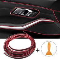 tomall car interior moulding strip car decorative filler insert strips 5m(16ft) flexible electroplating decoration styling dashboard accessories with installing tool (red) logo