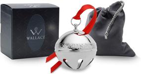 img 4 attached to 🔔 Wallace 5237618 2019 Silver Sleigh Bell-49th Edition (Holly & Ornaments) Plated Christmas Holiday Ornament