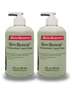 🧼 opti-scrub antimicrobial liquid soap - broad-spectrum, non-drying (2 pack, 18 ounce) by micro-scientific logo