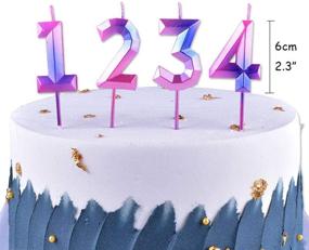 img 3 attached to 🎂 7th Birthday Candle Topper Decor - Vibrant Purple-Pink Contrast Color Number 7 Cake Candle for Child's Birthday Celebration - Ideal for Girls, Boys, Women, and Men (Number 7)