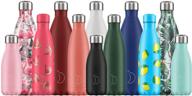 chilly's bottles: leak-proof, no-sweat, bpa-free stainless steel water bottle with vacuum insulation - keeps liquids cold for 24+ hours, hot for 12 hours логотип