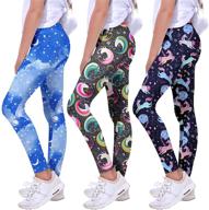 🧜 mermaid girls' clothing: quedoris 3-pack printed leggings logo