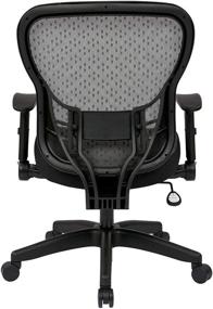 img 1 attached to Black Adjustable Managers Chair with R2 SpaceGrid Back, Padded Memory Foam Eco Leather Seat, 2-to-1 Synchro Tilt Control, Adjustable Flip Arms, and Nylon Base