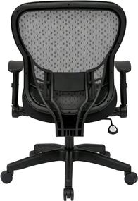 img 2 attached to Black Adjustable Managers Chair with R2 SpaceGrid Back, Padded Memory Foam Eco Leather Seat, 2-to-1 Synchro Tilt Control, Adjustable Flip Arms, and Nylon Base