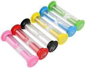 img 2 attached to 🕒 KISEER 6 Pcs Colorful Sand Timers Set - 30sec, 1min, 2mins, 3mins, 5mins, 10mins - Ideal for Teeth Brushing, Cooking, Games, School, Office