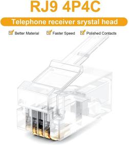 img 2 attached to 🔌 Uvital 100-Pack RJ9 4P4C 4P2C Мужской разъём – прозрачный цвет, соединение при помощи стандартных модульных разъёмов для телефонной трубки и пассатижей.