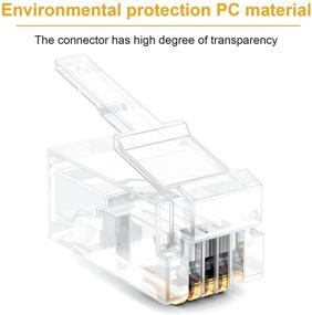 img 1 attached to 🔌 Uvital 100-Pack RJ9 4P4C 4P2C Male Plug Connectors – Transparent Color, Crimp End with Standard Telephone Handset Modular Plugs and Crimper