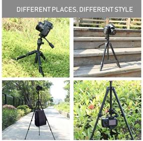 img 3 attached to 📸 Abithid Camera Tripod for DSLR and Phone, Compact Light Stand with Quick Plate, 360° Panorama Ball Head – Ideal for Travel, Video Vlogging, and Blogging