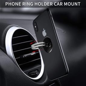 img 1 attached to 📱 Buy Tvoip 2Pcs Cell Phone Ring Holder - 3 in 1 Universal Phone Stand & Car Mount - Finger Grip and Tablet Stand Included - Black