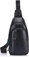 🎒 versatile and trendy bullcaptain genuine shoulder backpack crossbody: the perfect travel companion logo
