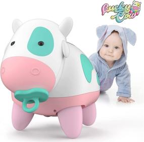 img 4 attached to 🐮 XTOYZ Interactive Electronic Toys: Lucky Cow, STEM Learning Robot with Touch Sensitivity, Music, and Rechargeable Battery for Kids & Toddlers 3 Months+