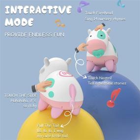 img 1 attached to 🐮 XTOYZ Интерактивные электронные игрушки: Счастливая корова, Робот для обучения STEM с сенсорной чувствительностью, музыкой и аккумулятором для детей и малышей от 3 месяцев+