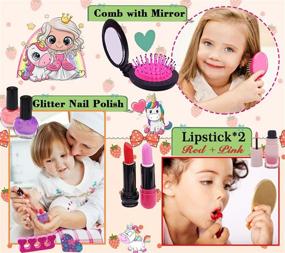 img 2 attached to 🦄 Волшебный набор смываемой косметики: Очаровательные игрушки с единорогами для девочек