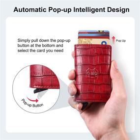 img 2 attached to 💼 QMQ Minimalist Blocking Automatic Aluminum Wallet: Stylish & Secure Solution for Smart Storage