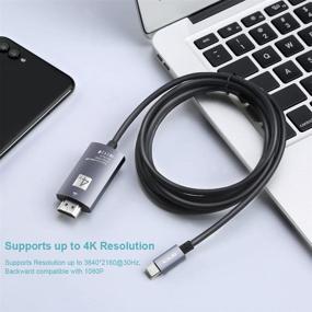 img 3 attached to 🔌 Кабель Colorfulday USB C к HDMI 6,6 фута - порт Thunderbolt 3, 4K 30Гц, для нового MacBook Pro, iPad Pro 2018/2019, iMac, Chromebook Pixel, Galaxy S8/S9, Note9/10