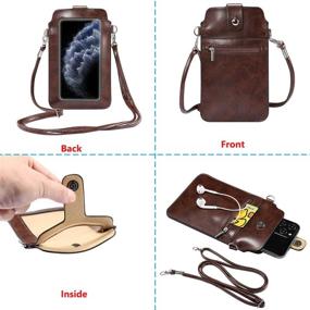 img 3 attached to Women's Small Crossbody Phone Bag - Touch Screen Wallet Purse for iPhone 12 Pro Max, Samsung Note20 Ultra, S21 FE, S21+