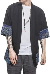 img 3 attached to 👘 Stylish and Comfortable Perdontoo Cotton Kimono Jackets Cardigan: Perfect Blend of Fashion and Function