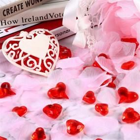 img 1 attached to ❤️ Bememo Acrylic Heart Gems - 1.1 LB Plastic Valentine's Day Table Scatter Decoration with Multiple Styles - Vase Filler, Red (168 Pieces)