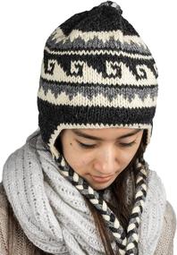 img 4 attached to 🧣 Tribe Azure Fair Trade Women's Beanie Hats - Warm Knit Hats for Women, Women's Skullies & Beanies