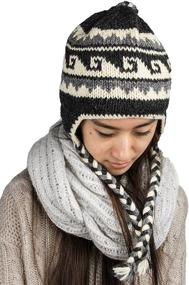 img 3 attached to 🧣 Tribe Azure Fair Trade Women's Beanie Hats - Warm Knit Hats for Women, Women's Skullies & Beanies