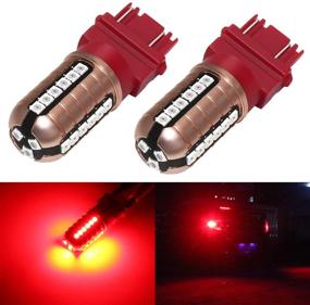 img 4 attached to 🔴 Phinlion Super Bright LED Brake Light Bulbs - 3000 Lumens, 3030 27-SMD, Compatible with 3056 3057 3457K 4057 4157, Turn Signal Blinker Tail Stop Lights in Pure Red