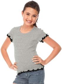 img 1 attached to Kavio Girls Lettuce Short Sleeve Girls' Clothing and Tops, Tees & Blouses