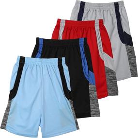 img 4 attached to Boys' Active Club 4-Pack Mesh Performance Basketball Shorts with Pockets