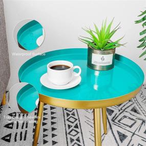 img 2 attached to 🌙 Cyan TFer Round Side Table: Stylish End Table & Nightstand for Modern Décor in Small Spaces