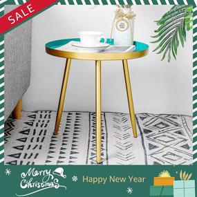 img 3 attached to 🌙 Cyan TFer Round Side Table: Stylish End Table & Nightstand for Modern Décor in Small Spaces