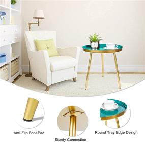 img 1 attached to 🌙 Cyan TFer Round Side Table: Stylish End Table & Nightstand for Modern Décor in Small Spaces